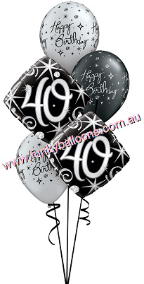 (image for) 40th Elegant Sparkles + Swirls Bouquet - Click Image to Close