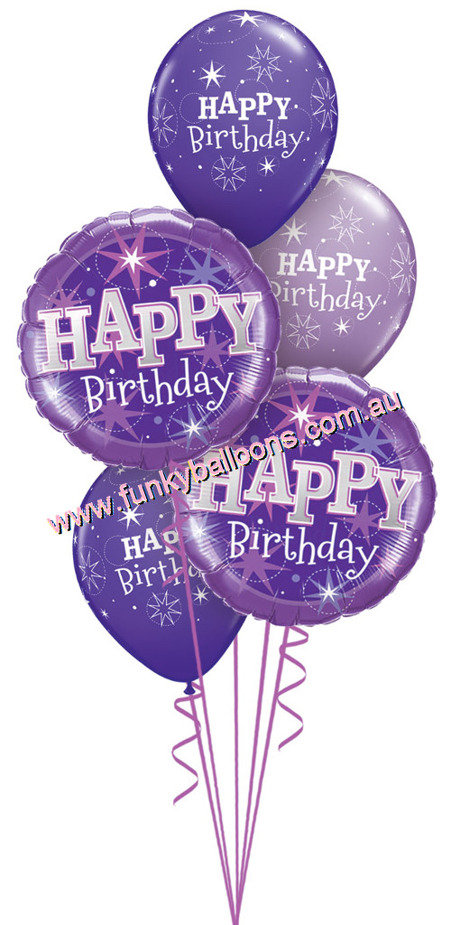 (image for) Quartz Purple Happy Birthday Bouquet - Click Image to Close