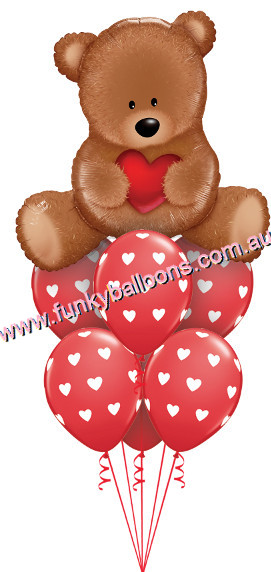(image for) Teddy Bear Love Balloon Bouquet - Click Image to Close